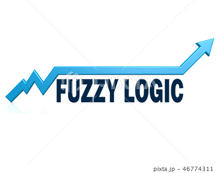 Fuzzy logic word with blue grow arrow 46774311