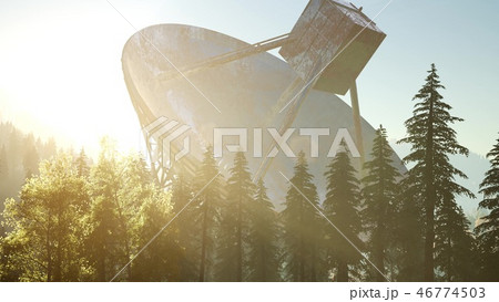 The observatory radio telescope in forest The observatory radio telescope in forest 46774503