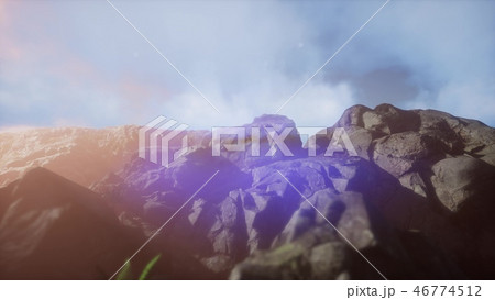 mountain peak in the mist mountain peak in the mist 46774512