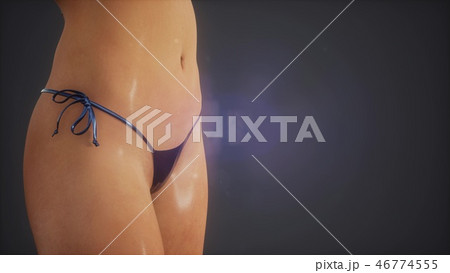 Studio shot of a young woman in a bikini 46774555