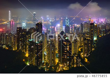 Hong Kong skyscrapers skyline cityscape view 46775855