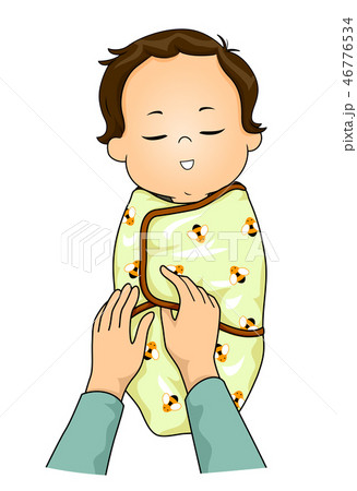 Toddler Boy Sleep Swaddle Illustration 46776534