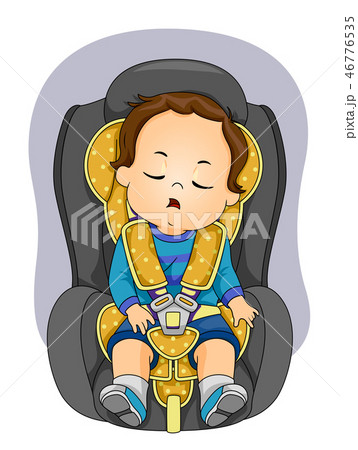 Toddler Boy Sleep Car Seat Illustration 46776535