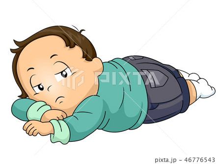 Toddler Boy Lazy Illustration 46776543