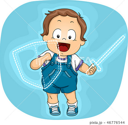 Toddler Boy Imaginary Shield Sword Illustration Toddler Boy Imaginary Shield Sword Illustration 46776544