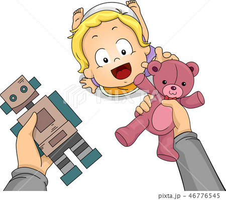 Toddler Boy Hand Hold Choose Toys Illustration 46776545