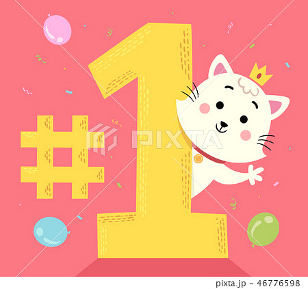 Cat Number One Illustration 46776598