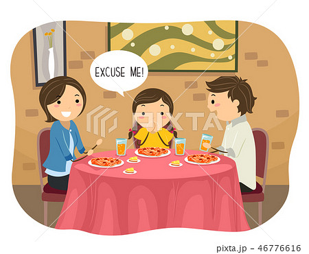 Stickman Family Kid Girl Excuse Me Illustration 46776616