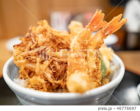 Tempura don or fried shrimp with rice 46776697