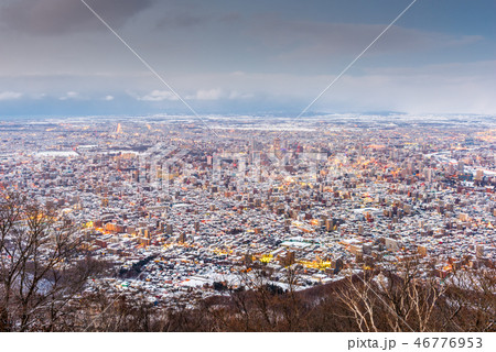 Sapporo, Japan winter skyline 46776953