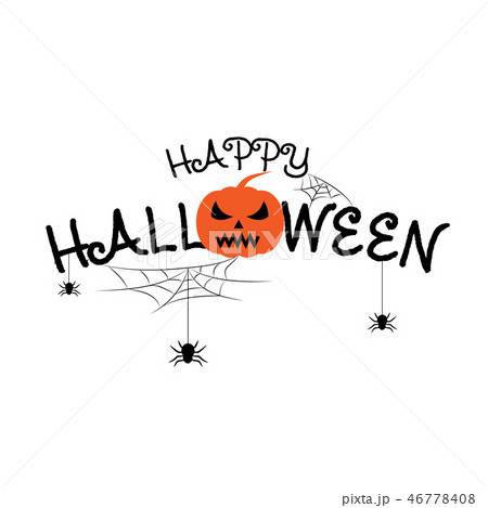 Happy Halloween vector lettering text background 46778408