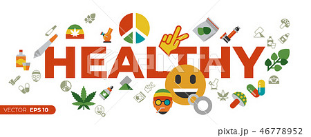 Digital vector cannabis healthy medicine 46778952