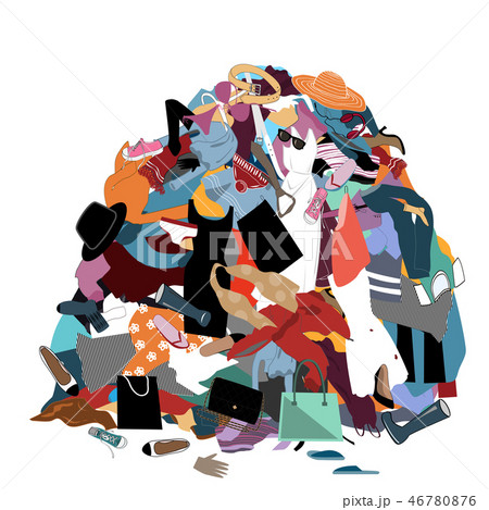 Vector Illustration With A Messy Pile Of Dirty のイラスト素材