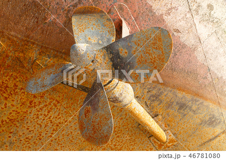 Rusty screw and the underwater part of a hull Rusty screw and the underwater part of a hull 46781080