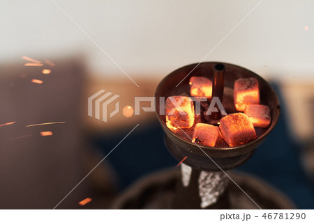 Shisha hookah with red hot coals 46781290