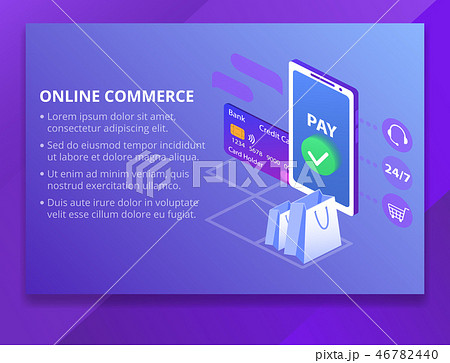 Online commerce technology illustration 46782440