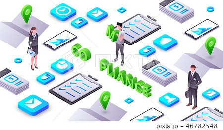 Business compliance isometric illustration 46782548