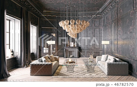 modern luxury black interior. 46782570