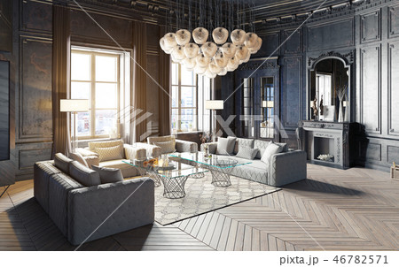 modern luxury black interior. 46782571