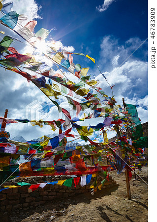 Buddist Prayer flags in Himalayas Buddist Prayer flags in Himalayas 46783909