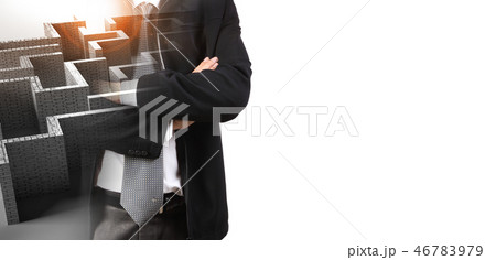 man thinking about ways of business man thinking about ways of business 46783979