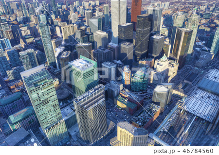 Aerial of Toronto city center at twilight 46784560