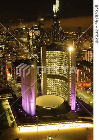 Vertical aerial of Toronto center at night Vertical aerial of Toronto center at night 46784568