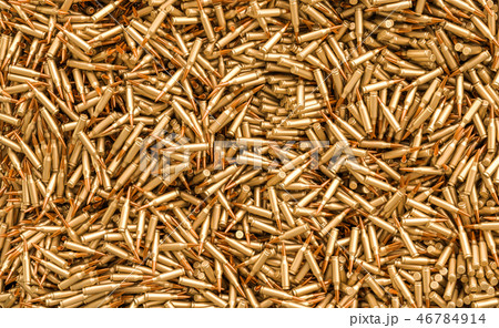 Rifle bullets background, 3D rendering 46784914