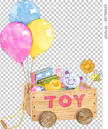 水彩画【おもちゃ箱】