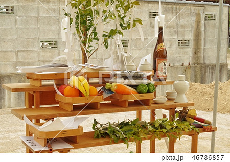 地鎮祭の風景の写真素材