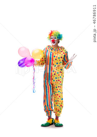 Funny clown isolated on white background Funny clown isolated on white background 46786911