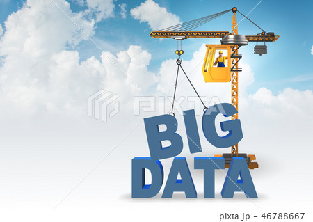 Big data concept with crane lifting letters Big data concept with crane lifting letters 46788667