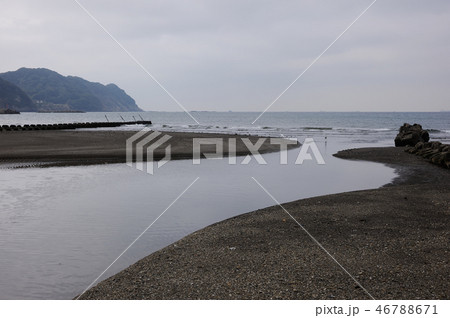 岩井川　岩井海岸　千葉県　南房総　岩井川河口 46788671
