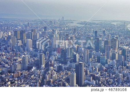 大阪・梅田上空 46789108