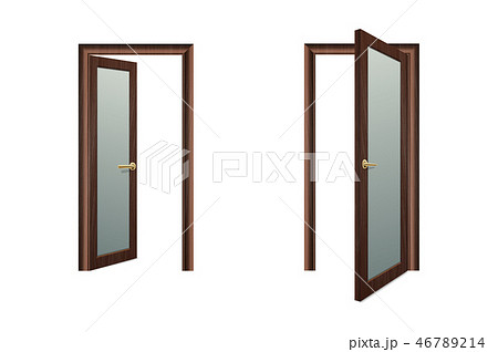 Vector Realistic Different Opened and Closed White Wooden Door Icon Set Closeup Isolated on Brown Vector Realistic Different Opened and Closed White Wooden Door Icon Set Closeup Isolated on Brown 46789214