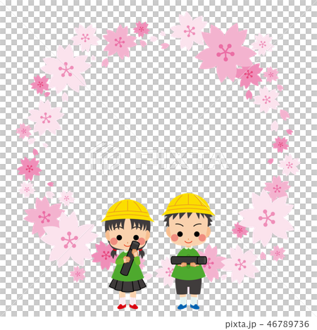 Graduation ceremony [round Sakura frame] - Stock Illustration [46789736 ...