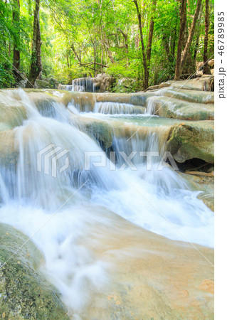 Waterfalls In Deep Forest at Erawan Waterfall Waterfalls In Deep Forest at Erawan Waterfall 46789985