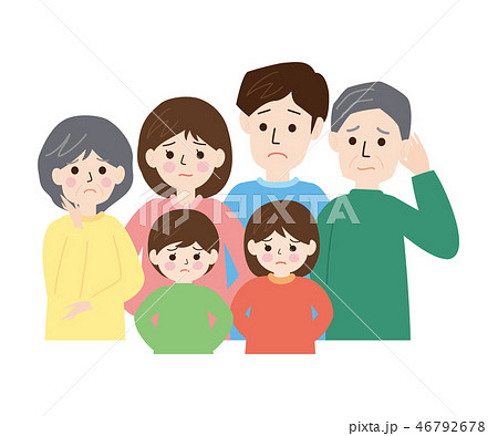 人物素材-家族（困り顔） 46792678