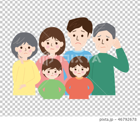 人物素材-家族（困り顔） 46792678