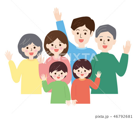 人物素材 家族 笑顔 3のイラスト素材
