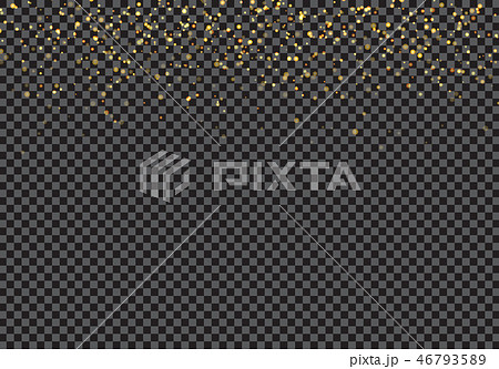 Gold falling glitter particles effect transparent 46793589