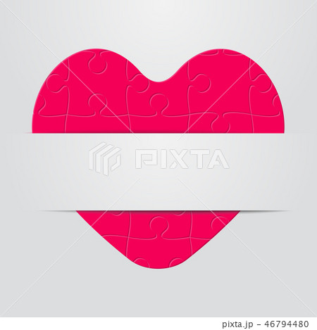 One Pink Puzzle Heart. Jigsaw Love. Romantic. 46794480