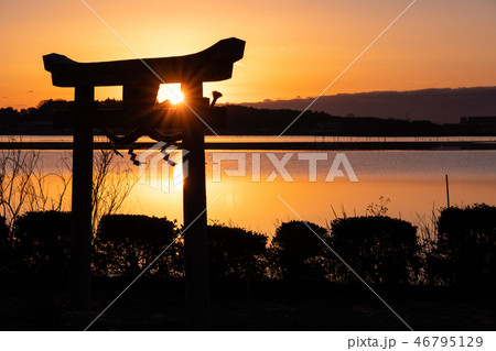 牛久沼七浦弁財天の初日の出 牛久沼七浦弁財天の初日の出 46795129