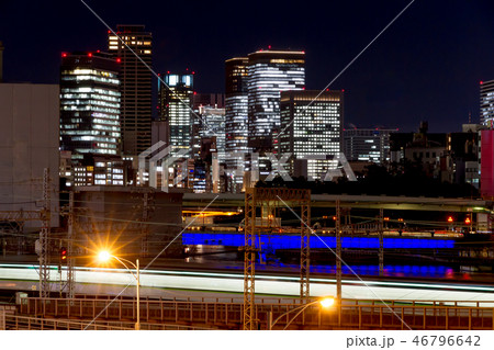 都市風景 夜景 天満橋 都市風景 夜景 天満橋 46796642
