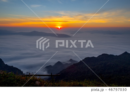 Landscape of sunrise on Mountain in Thailand Landscape of sunrise on Mountain in Thailand 46797030