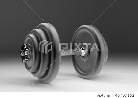 3D rendering of a dumbbell for sports. Bodybuilding equipment 46797152
