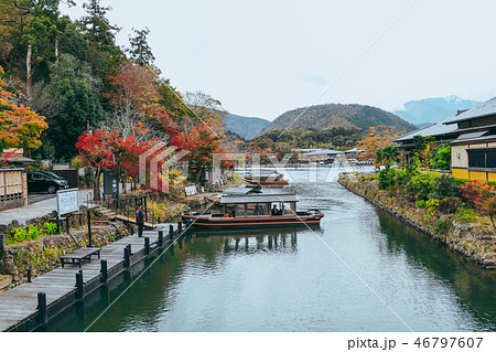 Beautiful the river and boat in Arashiyama Kyoto  46797607