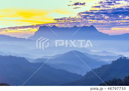 Landscape of sunrise on Mountain in Thailand Landscape of sunrise on Mountain in Thailand 46797730