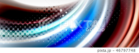 Smooth liquid blur wave background, color flow concept, illustration 46797748