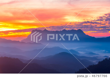 Landscape of sunrise on Mountain in Thailand 46797766